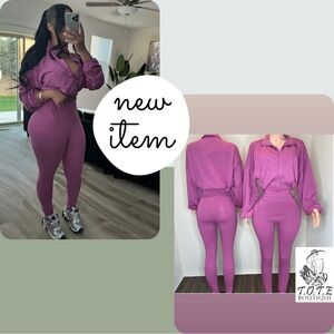 Women's Purple Pants & Jumpsuit Set
